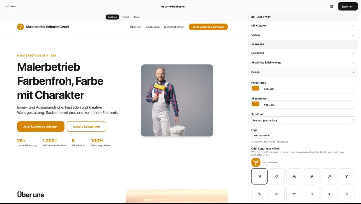 Der Website-Baukasten von Helfwerker